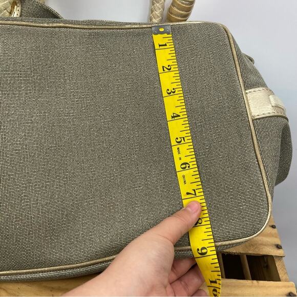 Michael Michael Kors Marina Grab Anchor oversized canvas taupe gold tote handbag - Picture 15 of 16